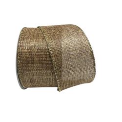 Fita Natalina Aramada 6,3cm Juta C Brilho Dourado ... - BARBIZAN DECORE