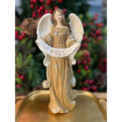 Anjo Em Resina Luxo Noel Decoração De Natal 30cm -... - BARBIZAN DECORE