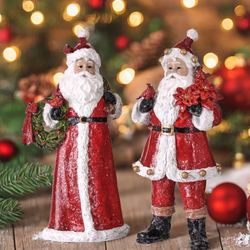 Jogo 2 Pçs Papai Noel Decoração Natal Pássaros Flo... - BARBIZAN DECORE