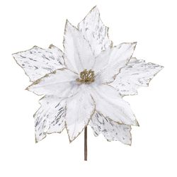 Flor De Natal Bico De Papagaio Branco com Brilhos ... - BARBIZAN DECORE