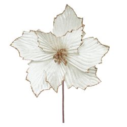 Flor De Natal Bico De Papagaio Off White Com Brilh... - BARBIZAN DECORE