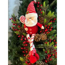 Papai Noel Sentado Vermelho E Branco Pirulito - 42... - BARBIZAN DECORE