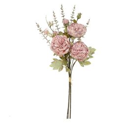 Buquê Peonia Ramalhete c/ Fita Rosa Outono 60cm - ... - BARBIZAN DECORE