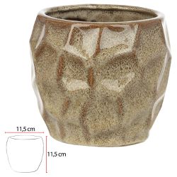 Vaso Cerâmica Geométrico Marrom 11,5cm - 40105 - BARBIZAN DECORE