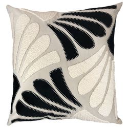 Almofada Veludo com Bordado Boucle Gota Preta e Br... - BARBIZAN DECORE