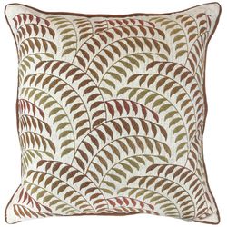 Almofada Linho Cru Bordado Terracota 52x52cm - 429... - BARBIZAN DECORE