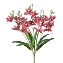 Buque De Orquidea Cymbidium Com 5 Galhos E Folhas ... - BARBIZAN DECORE