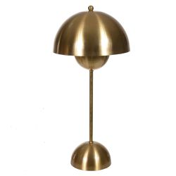 Abajur Em Metal Dourado Decoração Moderno Bivolt 5... - BARBIZAN DECORE