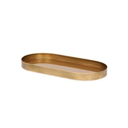 Bandeja em Metal Dourado e Vidro 38cm - 43430 - BARBIZAN DECORE