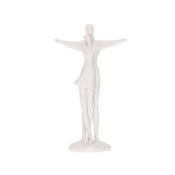 Escultura Decorativa Casal Poliresina Branco Decor... - BARBIZAN DECORE