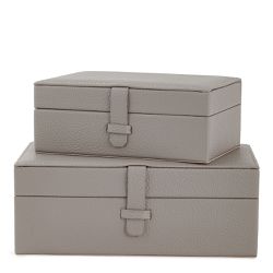 Kit 2 Caixas Decorativas / Organizadoras Em Pu Cin... - BARBIZAN DECORE