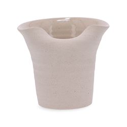 Vaso Em Ceramica Abstrato Off White Grecia 17cm - ... - BARBIZAN DECORE