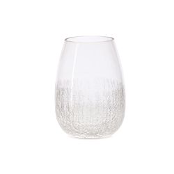 Vaso de Vidro Decorativo Transparente Craquelado -... - BARBIZAN DECORE