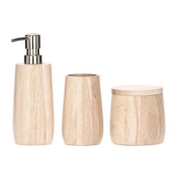 Kit Lavabo Em Madeira 3 Peças Marrom Claro Mart - ... - BARBIZAN DECORE