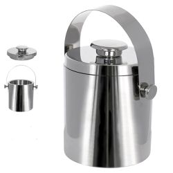 Balde Para Gelo Com Alça Aço Inox Prateado 1,5l - ... - BARBIZAN DECORE