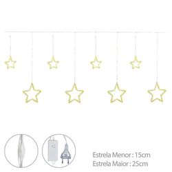 Cortina Decorativa 9 Estrelas 816 Led C Função Bra... - BARBIZAN DECORE