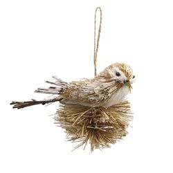  Pássaro Palha Decoração Natal Luxo 15cm Enfeite P... - BARBIZAN DECORE