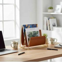 Organizador Porta Livros E Revistas Duplo Terracot... - BARBIZAN DECORE