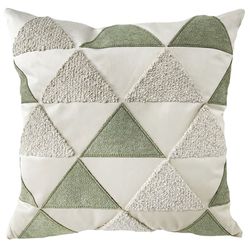 Almofada Veludo Com Bordado Geo Boucle Pistache 52... - BARBIZAN DECORE