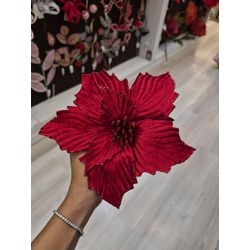 Flor Bico Papagaio Veludo Vermelho Flor De Natal -... - BARBIZAN DECORE