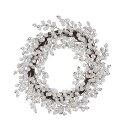 Guirlanda De Natal Berry Branco Cereja Fibra 50cm ... - BARBIZAN DECORE