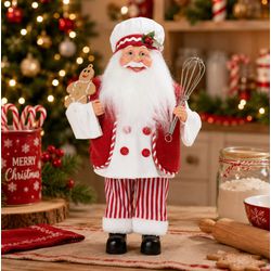 Enfeite Papai Noel Ginger Confeiteiro 45cm Cromus ... - BARBIZAN DECORE