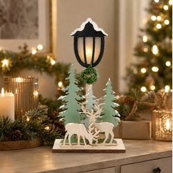 Pinheiro De Natal Led De Mesa Decorativo Renas Mad... - BARBIZAN DECORE