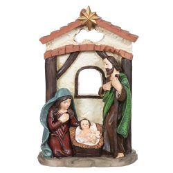 Enfeite Natalino Resina Sagrada Família Colorido -... - BARBIZAN DECORE