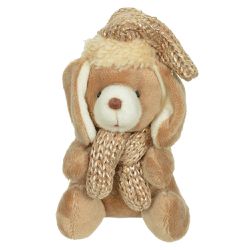 Enfeite Natal Cachorro com Gorro Pendurar Bege 11c... - BARBIZAN DECORE