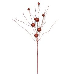 Galho Natal Decorativo Bolinha Vermelho 55cm - 385... - BARBIZAN DECORE