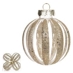Jogo 4 Bolas de Natal Decorada Champanhe 8cm - 389... - BARBIZAN DECORE