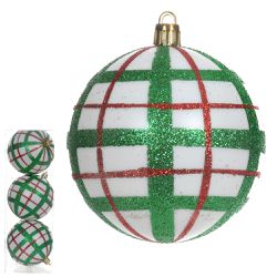 Jogo 3 Bolas de Natal Decorada Colorido 8cm - 4101 - BARBIZAN DECORE