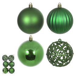 Jogo 6 Bolas De Natal Verde Com Brilho E Texturiza... - BARBIZAN DECORE