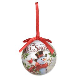 Jogo 2 Bolas Decorada Boneco de Neve Colorido 7,5c... - BARBIZAN DECORE
