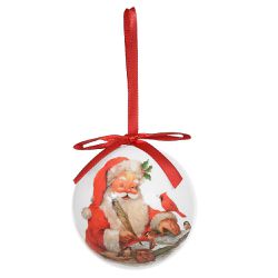 Jogo 2 Bolas Decorada Papai Noel Colorido 7,5cm Na... - BARBIZAN DECORE