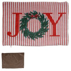 Capa De Almofada Tecido Natal Joy 32x48 Vermelho E... - BARBIZAN DECORE