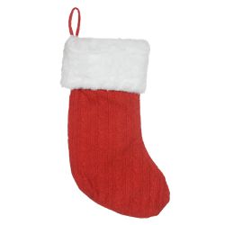 Meia Bota Natalina Trico Enfeite De Natal Vermelho... - BARBIZAN DECORE