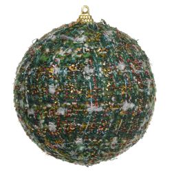 Jogo 2 Bolas De Natal Tweed Verde 10cm Natal - 390... - BARBIZAN DECORE