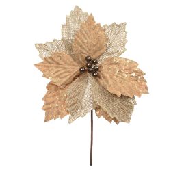 Flor Natalina Poinsetia Cortiça e Juta Rustica - 4... - BARBIZAN DECORE