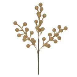 Galho Natalino Berry Dourado Enfeite P / Árvore De... - BARBIZAN DECORE