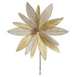 Flor Natalina Poinsetia Dourada Veludo Juta Brilho... - BARBIZAN DECORE