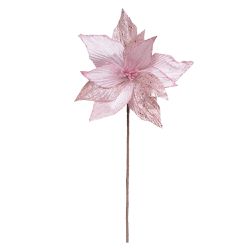 Flor Natalina Poisentia Rosa Veludo Com Glitter - ... - BARBIZAN DECORE