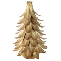 Castiçal Dourado Pinheiro Natal 27cm - 41365 - BARBIZAN DECORE