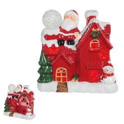 Enfeite Natal Casinha C/ Luz Natalina Papai Noel D... - BARBIZAN DECORE