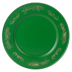 Jogo 6 Peças Sousplat Verde E Dourado 33cm - 41475 - BARBIZAN DECORE