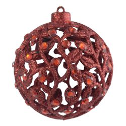 Jogo 4 Bolas Decorada Glitter 11cm Decoração Natal... - BARBIZAN DECORE