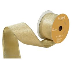 Fita Natalina Aramada 6,3cm Veludo Dupla Face Dour... - BARBIZAN DECORE