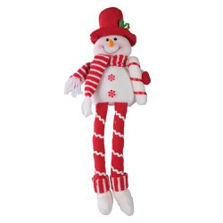 Boneco de Neve Sentado Branco e Vermelho Cachecol ... - BARBIZAN DECORE