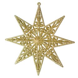 Estrela Gliter Vazada Dourada 20cm Natal - 41740 - BARBIZAN DECORE