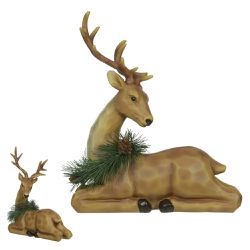 Rena Decorativa Sentada Em Resina Colar Guirlanda ... - BARBIZAN DECORE